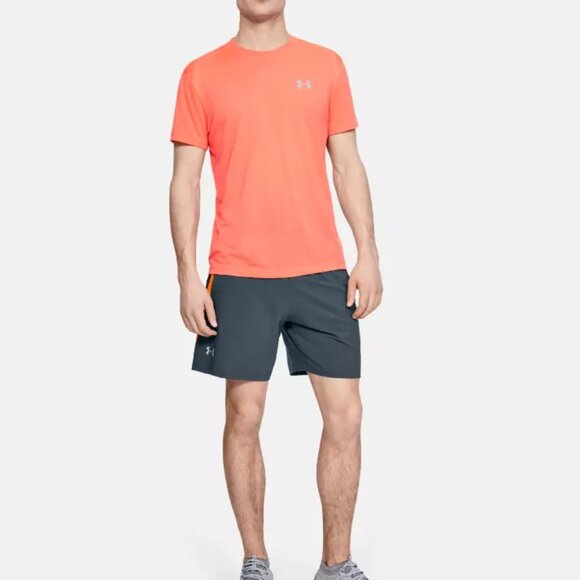 Under Armour Other - Under Armour Men's Dark Grey Orange Heatgear Fitted Athletic Short Size 2XL